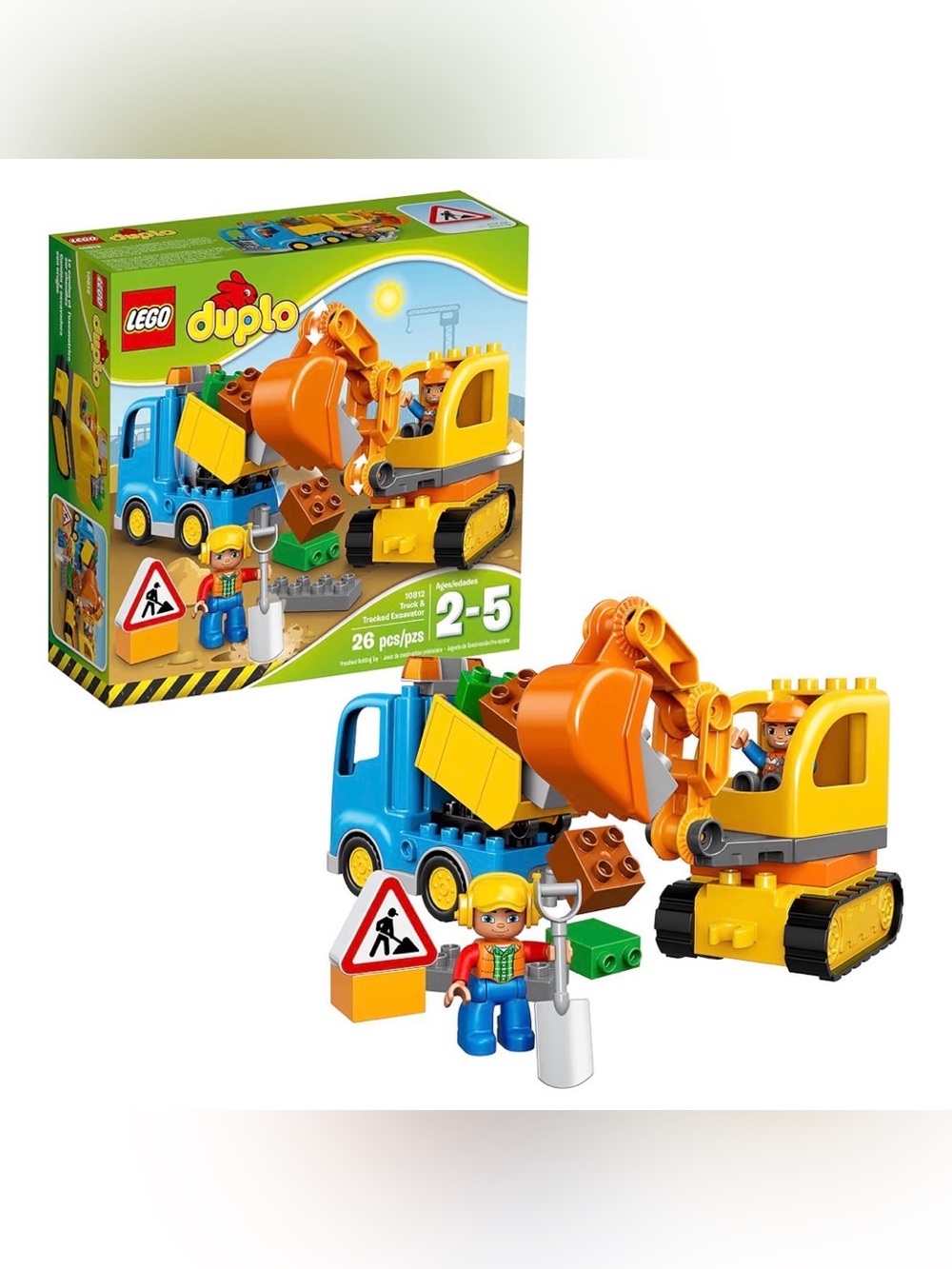 LEGO DUPLO Town 10812 Truck and Tracked Excavator Building Kit